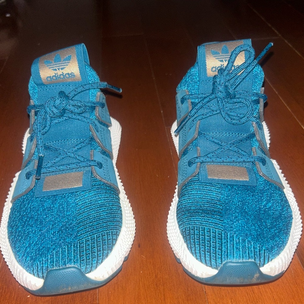 Adidas Teal and White Sneakers